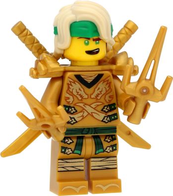 LEGO Ninjago Minifigur Lloyd (Goldener Ninja, gelber Kopf, Haarteil, Schulterrüstung)