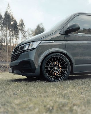 Twin Monotube Felge 9x20 ET42 für VW T6.1 schwarz seidenmatt Design 20.2