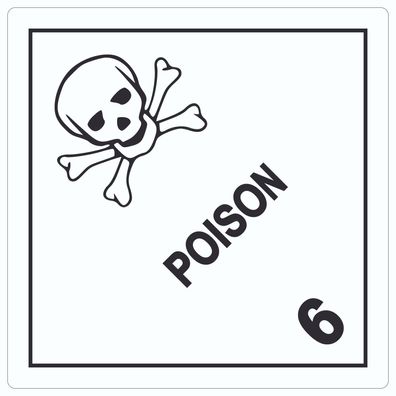 Aufkleber Quadrat Giftige Stoffe Symbol Poison Totenkopf