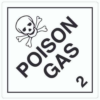 Aufkleber Quadrat Giftige Gase Symbol Poison Gas Totenkopf