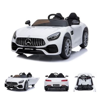 ES-Toys Kinder Elektroauto Zweisitzer Mercedes AMG GT EVA-Reifen, Stoßdämpfer