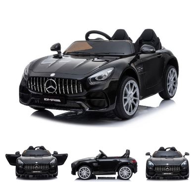 ES-Toys Kinder Elektroauto Zweisitzer Mercedes AMG GT schwarz EVA-Reifen Radio