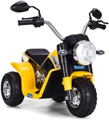 6V Elektro Motorrad mit Scheinwerfer und Hupe, Dreirad Kindermotorrad Elektromotorrad