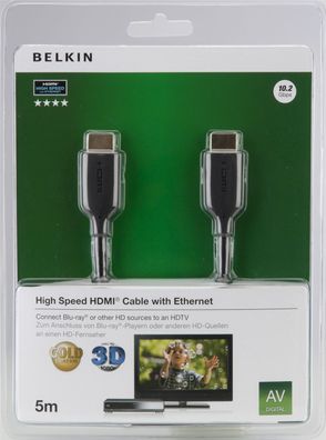 Belkin HDMI High Speed mit Ethernet - 5m - Gold
