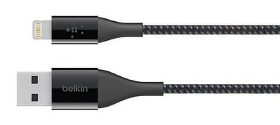 Belkin DuraTek Lightning-Kabel mit Kevlar, 1.2m, Schwarz