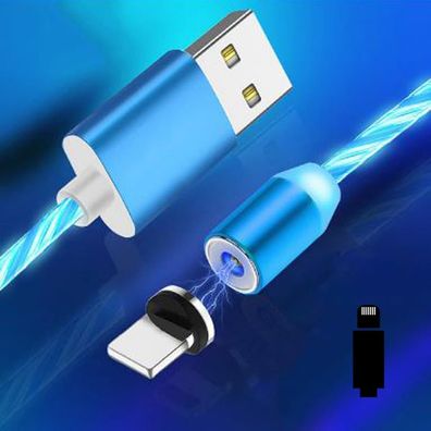 Cyoo Flow Light Magnet Lightning auf USB-A Ladekabel 1m - Blau