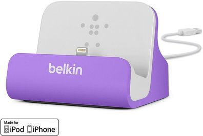 Belkin Lightning-Dock mit festem 1.20m USB-Kabel - Lila