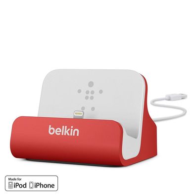 BELKIN Lightning-Dock Ladestation für Apple iPhone mit festem 1.20m USB-Kabel, Lade