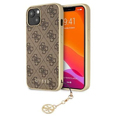 Guess 4G Charms Collection Hardcase Schutz Hülle für Apple iPhone 13 Pro Max - Brau