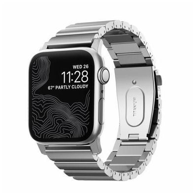 Nomad Strap Armband für Apple Watch 42/44 mm Titanium - Silber