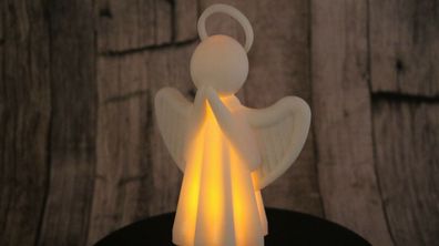 3D Engel / Weihnachtsengel Dekoration mit elektrischem Teelicht-Weiß