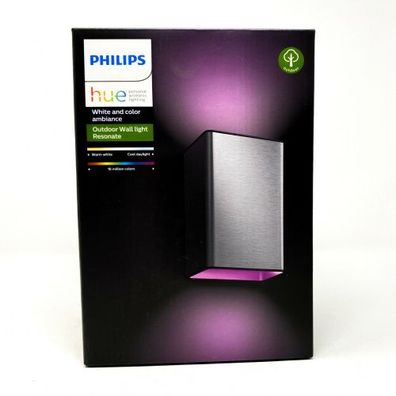 Philips Hue White &amp; Color Ambiance Resonate Wandleuchte LED Edelstahl, 2-flammig