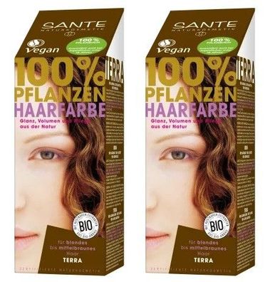 Vegan Sante Naturkosmetik 100% Pflanzlich Haarfarbe Pulver Terra Farbe