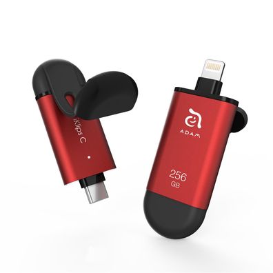Adam Elements iKlips C 256 GB Lighting/ USB-C Flash drive für iOS und iPadOS - Rot