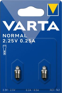 Varta - Normal 2,25V / 0,25A / E10 - Ersatzlampe für ZLPEN