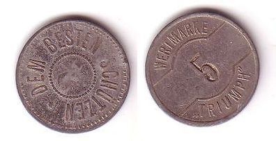 alte 5 Pfennig Wertmarke "Triumph" Dem besten Schützen um 1920 (110869)