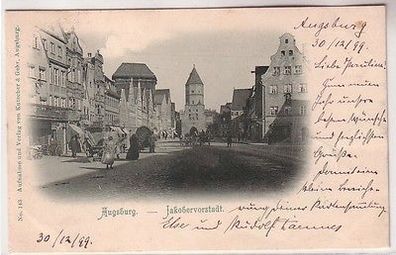 66470 Ak Augsburg Jakobervorstadt mit Verkehr 1899