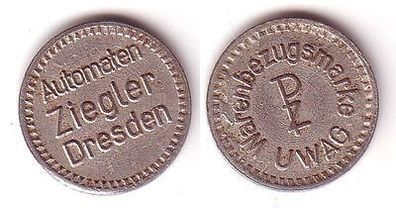 alte Warenbezugsmarke UWAG Automaten Ziegler Dresden (111211)