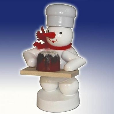 Schneemann Bäcker mit Brötchenkorb NEU Erzgebirge Volkskunst Winter Schnee Figur 
