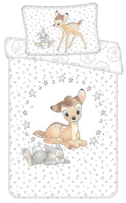 Disney Baby Kinder Bettwäsche Reh Bambi und Hase Klopfer mit Sternenmuster Bettd