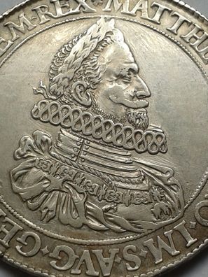 Original Silber Taler 1617 Kremnitz RDR Kaiser Matthias II. von Habsburg 1612-1619