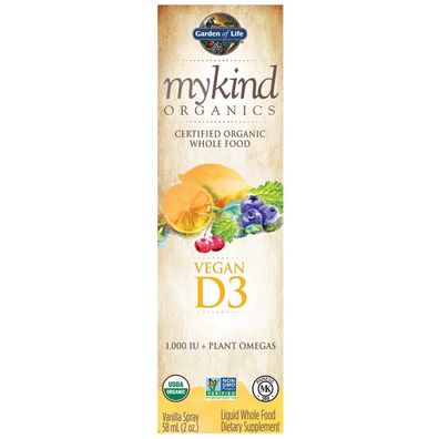 Garden of Life, Mykind, Organics veganes Vitamin D3 (Spray) mit Vanillegeschmack, ...