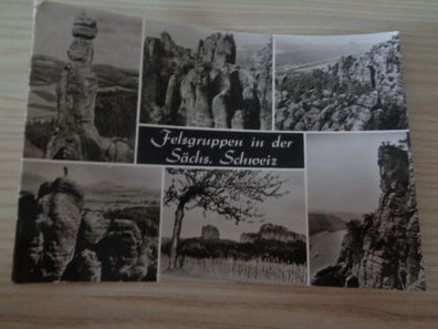 6248 Postkarte, Ansichtskarte- - Felsgruppen in der Sächsischen Schweiz