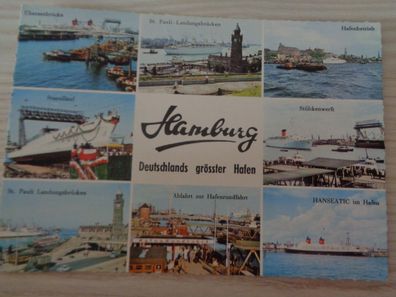6301 Postkarte, Ansichtskarte- Hamburg Deutschlands größter Hafen