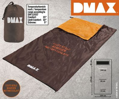 DMAX XL Schlafsack Outdoor Camping Zelten Schlafen 200 x 100 cm Übernachten