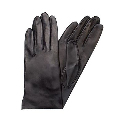 Premium Handgenähte Damen Handschuhe "Hannah" aus Ziegenleder, Nappaleder / Schwarz/