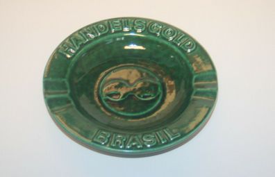 Aschenbecher Handelsgold 16,2cm Zigarrenascher Keramik grün * 8 70er selten * NEU*