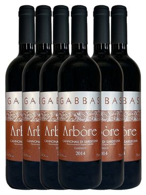 Giuseppe Gabbas, Arbòre Cannonau di Sardegna DOC Classico 2014, Sardinien, 6 Flaschen