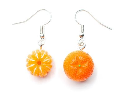 Mandarinen Ohrringe Miniblings Orange Mandarine Weihnachten Frucht orange ganz