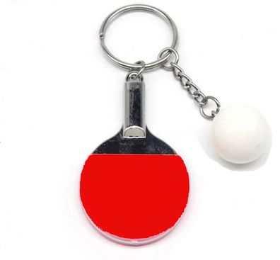 2er Ping Pong Schlüsselanhänger Miniblings Tischtennis Schläger Bälle Ball Sport