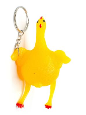 Huhn gelb Schlüsselanhänger Miniblings Schlüsselring Computer Spiel Retro Ei