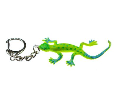 Gekko Schlüsselanhänger Anhänger Salamander Gecko Echse Eidechse grün blau