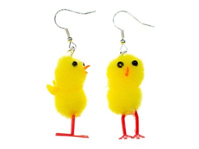 Küken Ohrringe Miniblings Huhn Hühner Ostern Entenküken Frühling flauschig gelb