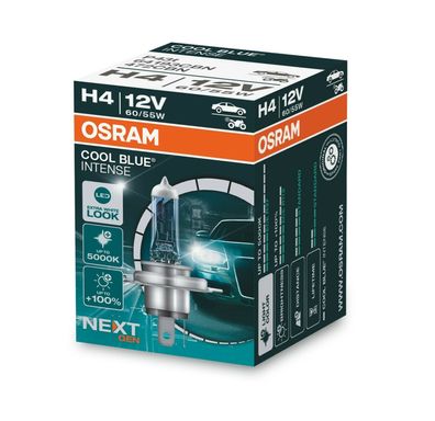 Osram H4 Cool Blue Next Generation, Xenon Optik,5000K,55 Watt Coolblue, Xenonlok