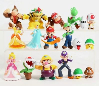 Super Mario Figuren Figur 18 stk Toy Spielzeug Charakter Peach Wario Bowser Luigi etc