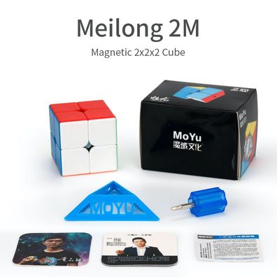 MoYu Meilong 2M Magnetic 2x2 - stickerless - Zauberwürfel Speedcube Magischer M