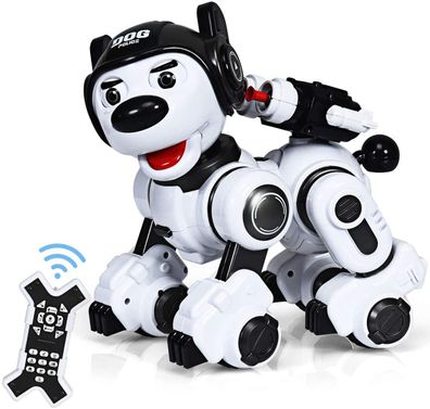RC Interaktiv Roboter Hund mit Musik-, Tanz-, Blink- und Schießfunktion, Hund Roboter