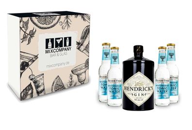 Gin Tonic Giftbox Geschenkset - Hendricks Handcrafted Gin 0,7l (44% Vol) + 4x F