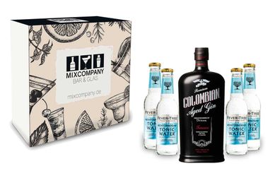 Gin Tonic Giftbox Geschenkset - Dictador Colombian Aged Gin Black 0,7l 700ml (4