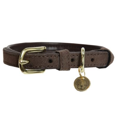 Kentucky Dogwear Halsband Dog Collar "Velvet Leather" - Brown