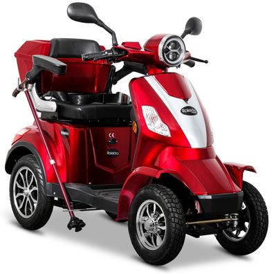 Rolektro E-Quad-15 Rot Elektromobil E-Roller 4-Rad 1000W 15 kmh mit Straßenzulassung