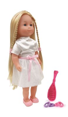 Dolls World 60388 StehPuppe MädchenPumpe Spielzeug Puppe mit Zubehör und Kleid