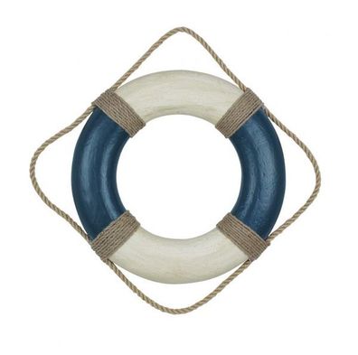 Rettungsring, Seenot Ring, Maritime Wanddekoration, Blau/ Creme Ø 36 cm