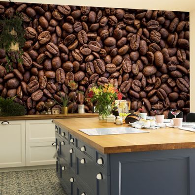 Muralo VINYL Fototapete XXL TAPETE Küche röstfrische Kaffeebohnen 3D 3129