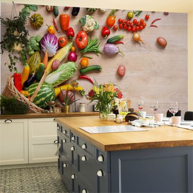 Muralo VINYL Fototapete XXL TAPETE Küche Obst Gemüse NATUR 3284