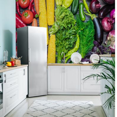 Muralo VINYL Fototapete XXL TAPETE Küche buntes Gemüse 3D 3293
